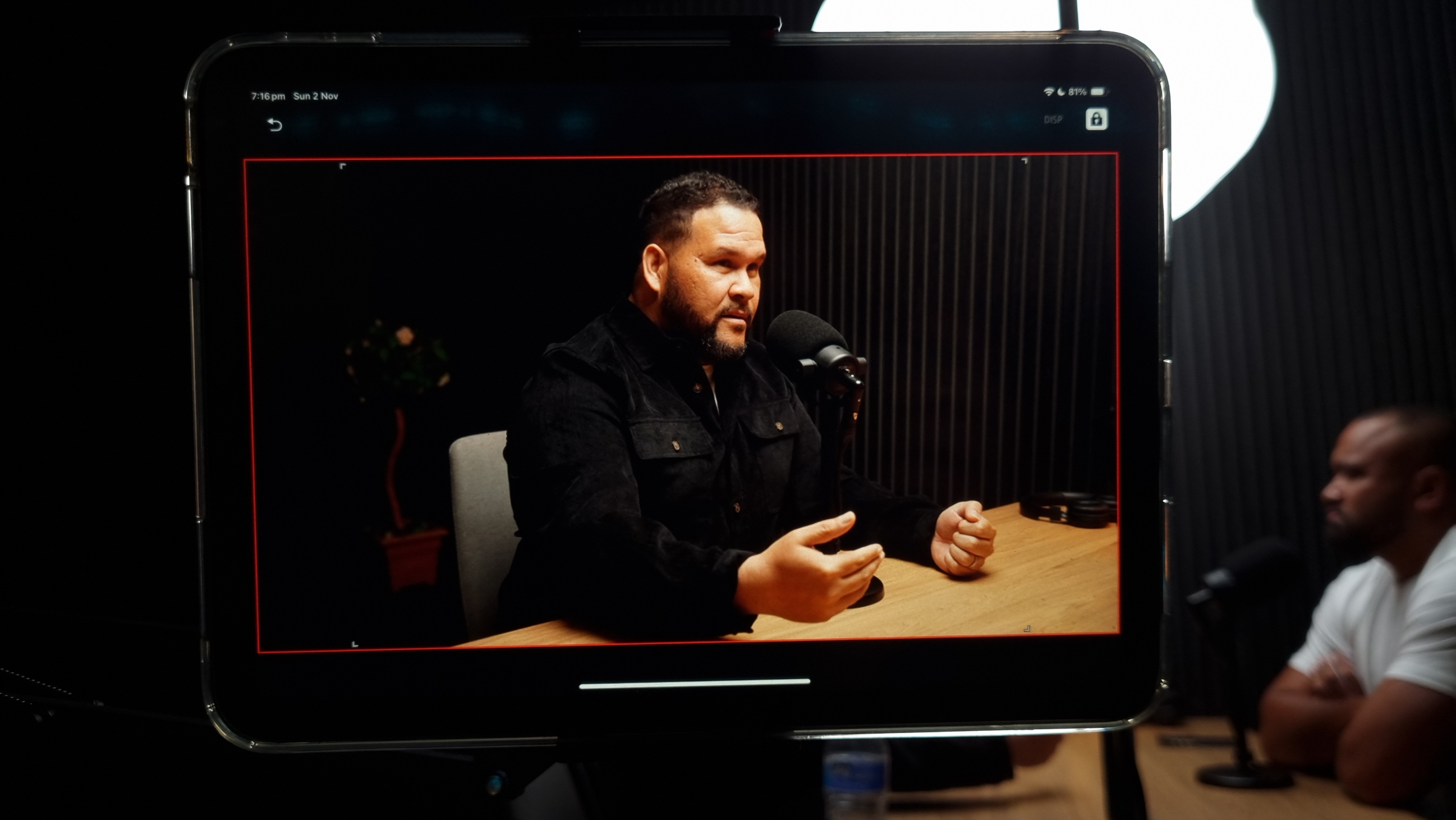 VV Podcast Studio gallery image showing the screen setup