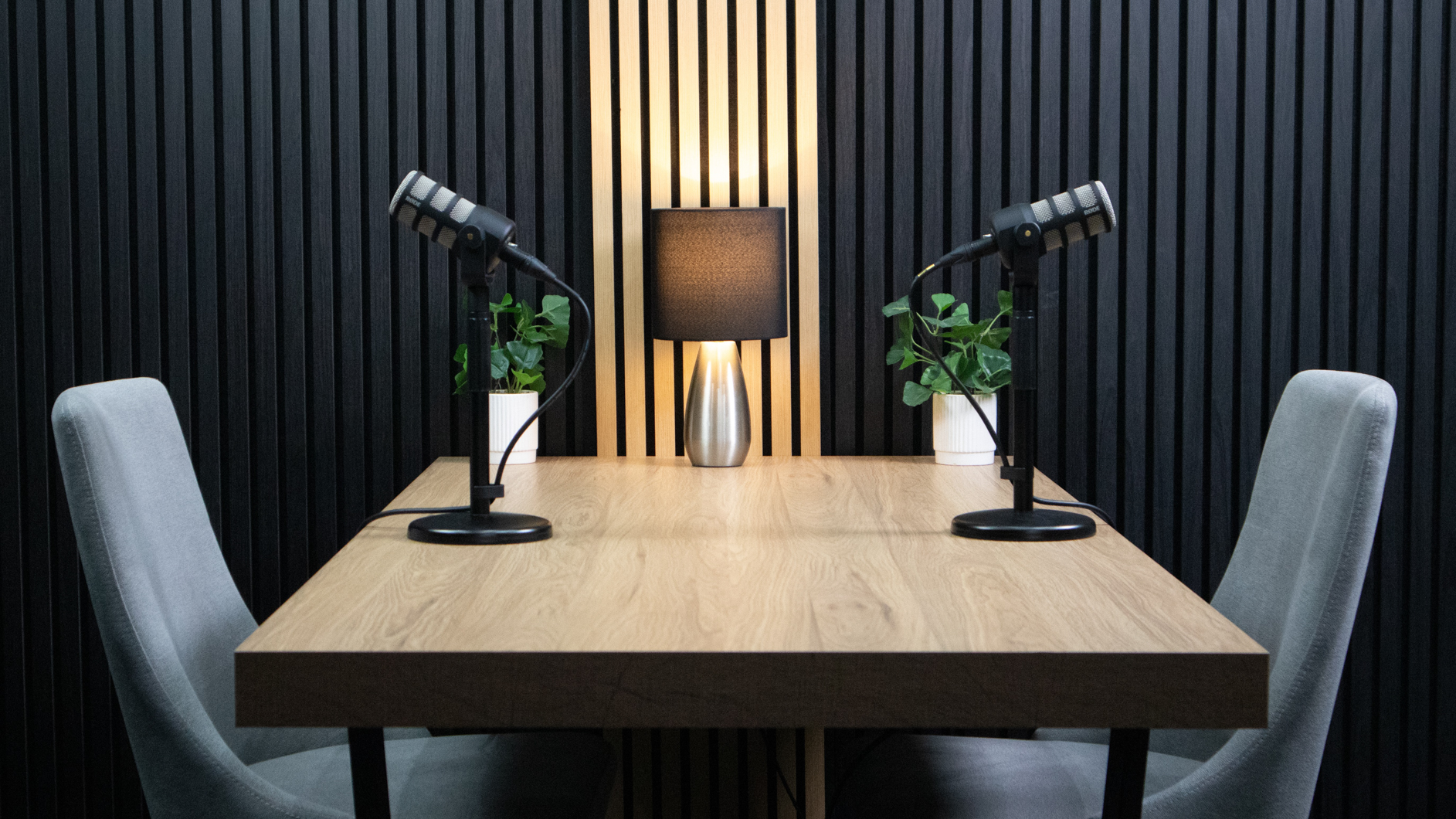 VV Podcast Studio gallery image of a seated recording area